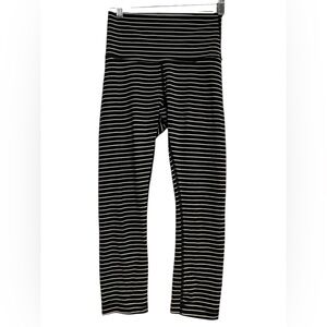 Lululemon Black & White Striped Leggings